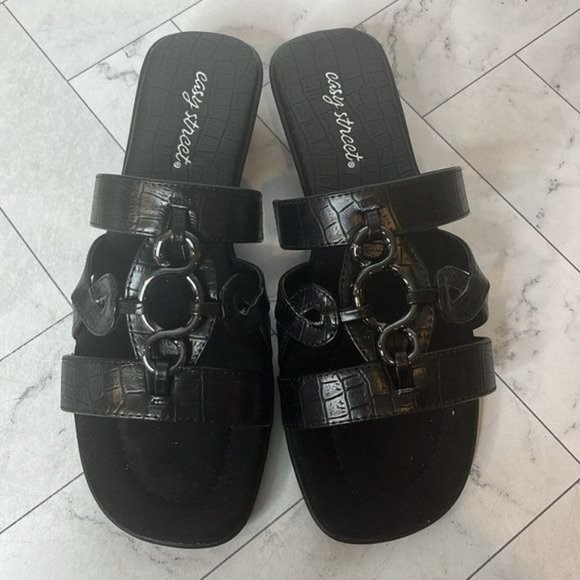 NWT Easy Street Womens Torrid Black Sandal Shoe Size 8WW Extra Wide - Picture 7 of 10